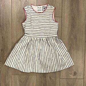 Busy Bees NWOT Navy/White/Red Nautical Rope Striped Sleeveless Kids Dress 2